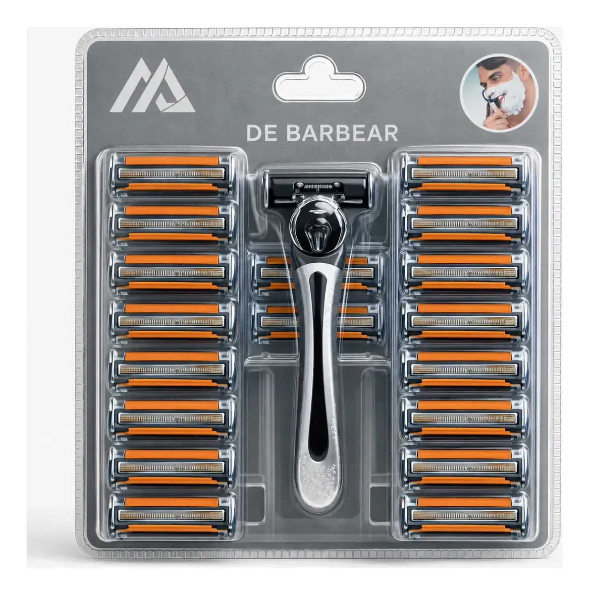 Aparelho De Barbear Masculino + 21 Lâminas Refil 3 Lâminas