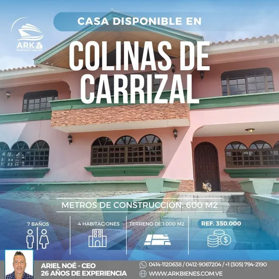 (#5006) Casa De 600 M2 En Colinas De Carrizal, Caracas