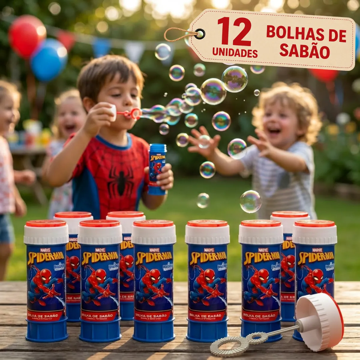 Bolha De Sabão Lembrancinha Personagem Infantil Festa Kit 12