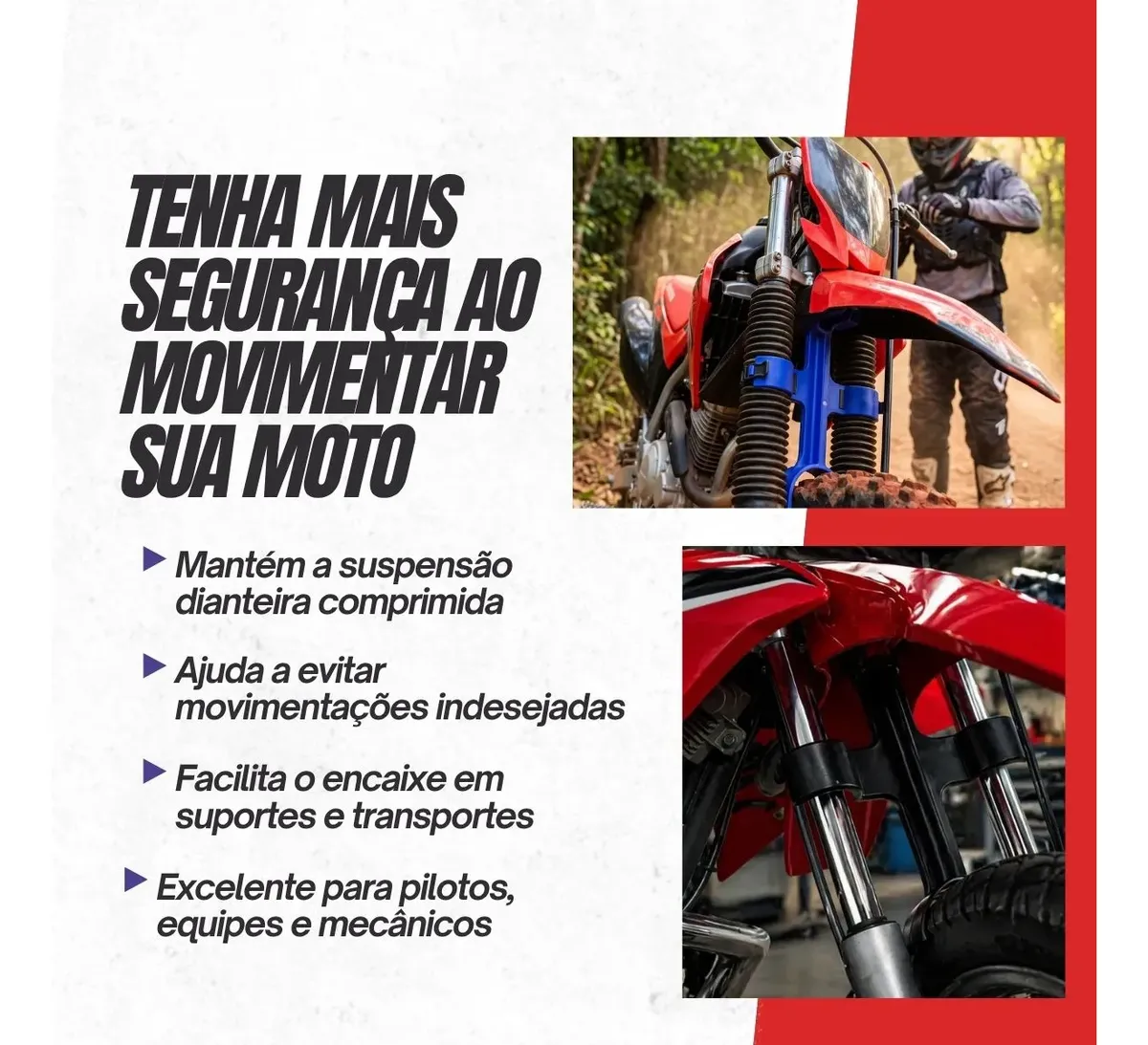 Trava Suspensão Crf 250f Moto De Trilha Motocross Bloqueador Dianteiro Enduro — foto 3