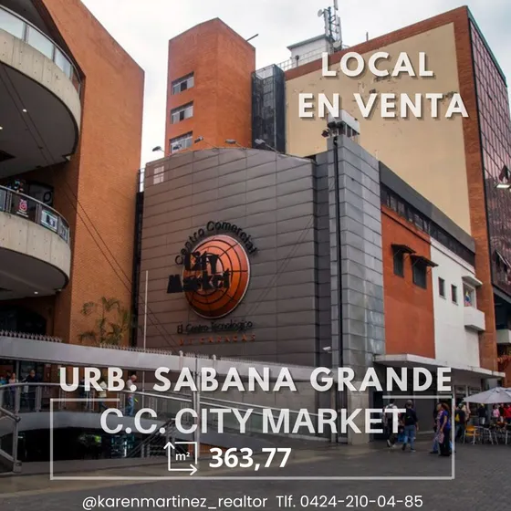 Local Comercial En Venta En El C.c. City Market Urb. Sabana Grande. Km