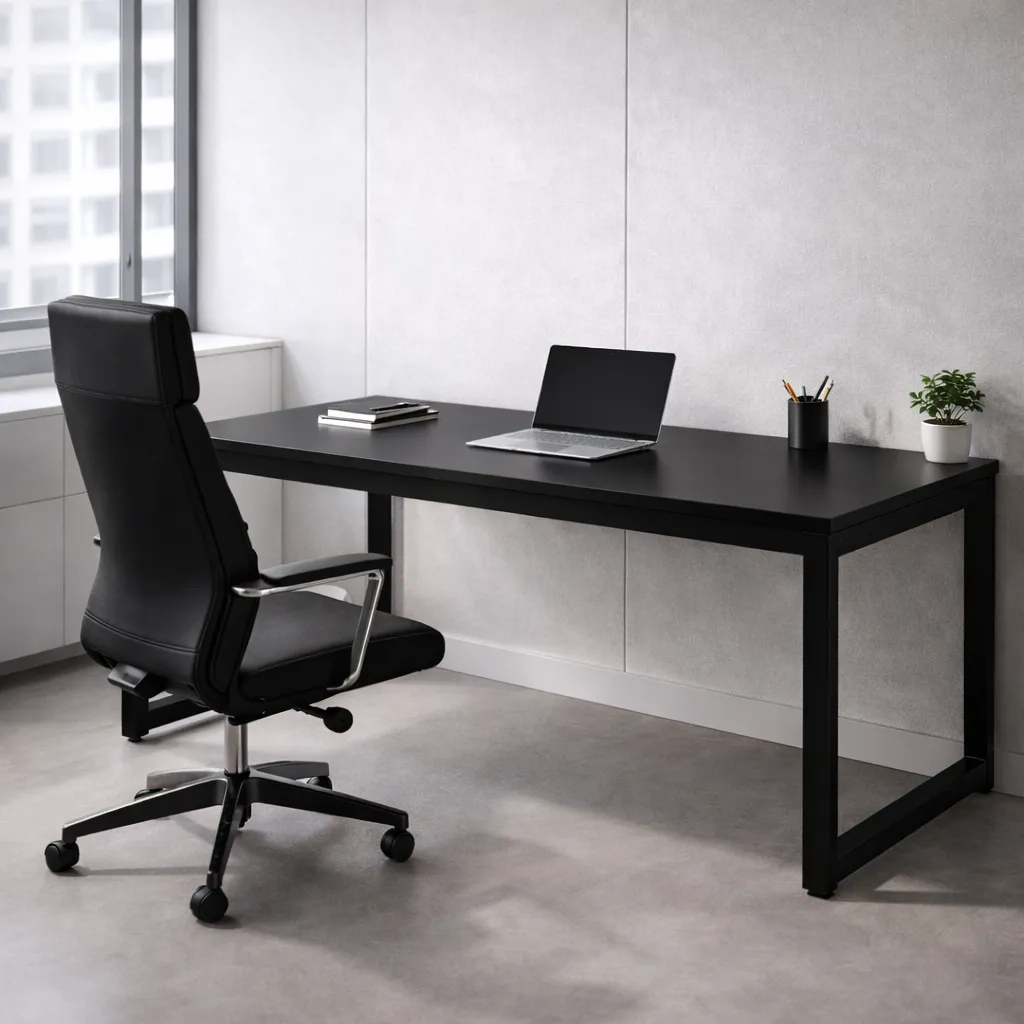 Mesa Sala De Reunião 150cm Estrutura Em Aço Estilo Industria