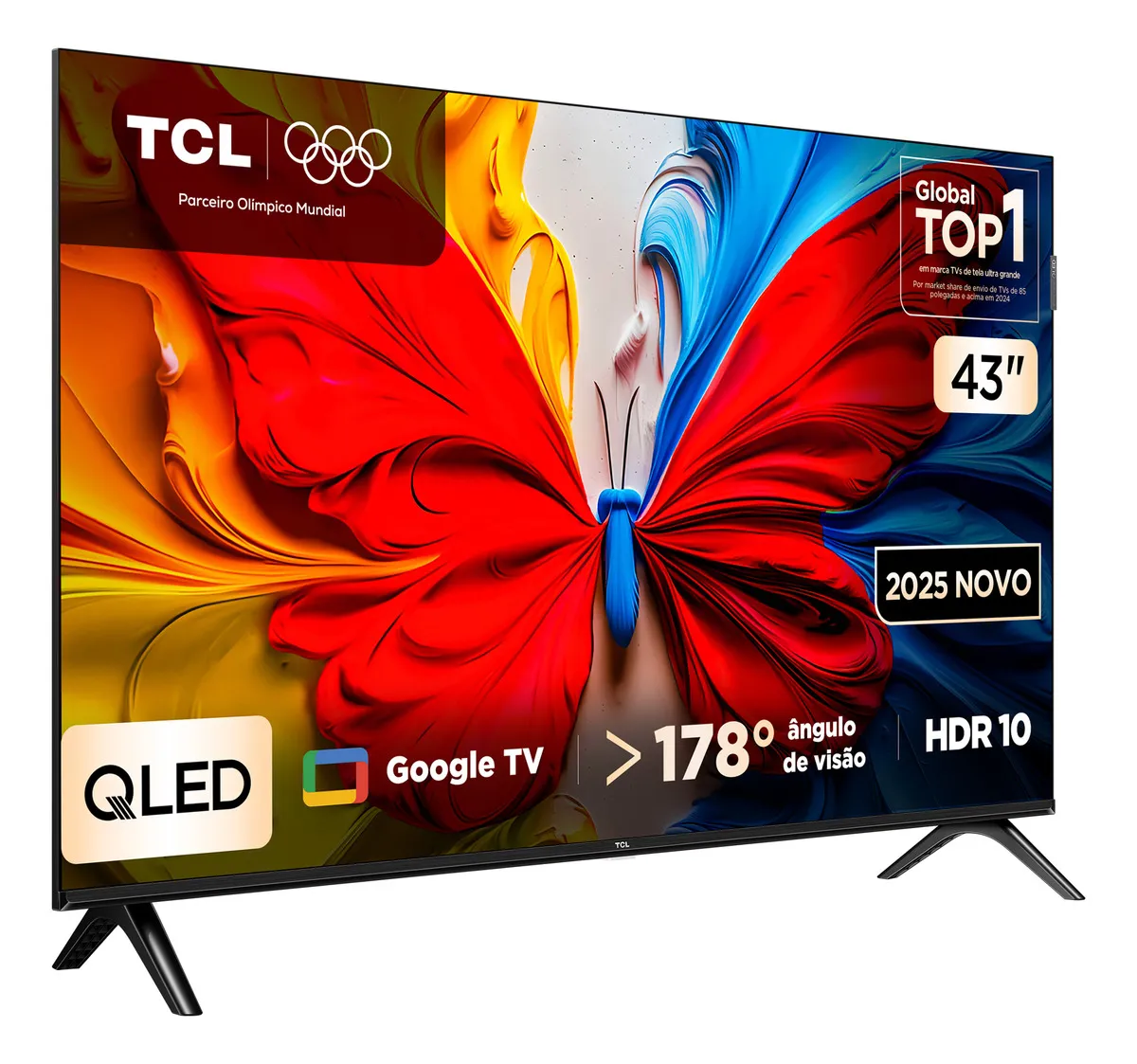 Smart TV TCL 43 Polegadas Full HD QLED S5K WiFi Bluetooth Google TV 2 HDMI HDR10 Dolby Audio 43S5K
