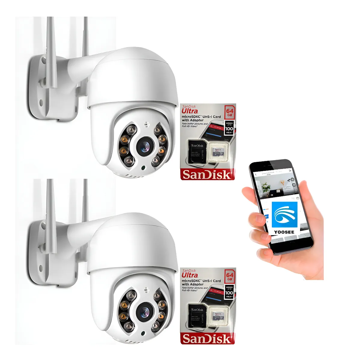 Câmera De Segurança Jortan Yoosee Wi-Fi (Kit com 2 unidades)