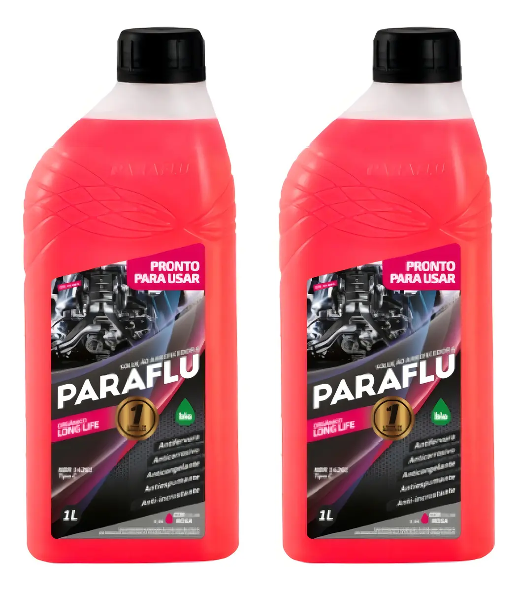 Kit Aditivo Radiador Paraflu Bio Rosa Pronto Uso Orgânico c/2l