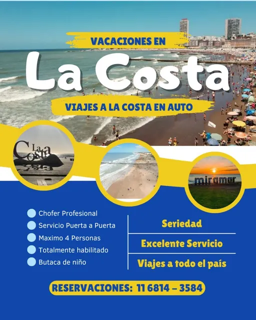 Viajes A La Costa - Traslados Puerta A Puerta Remis - Auto 