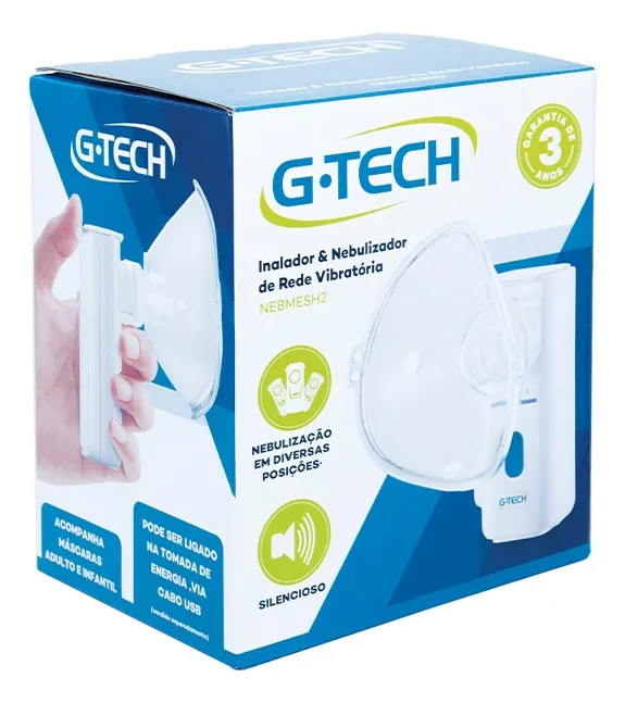 G-Tech NEBMESH2 Inalador e Nebulizador De Rede Vibratória Branco - Imagem 4
