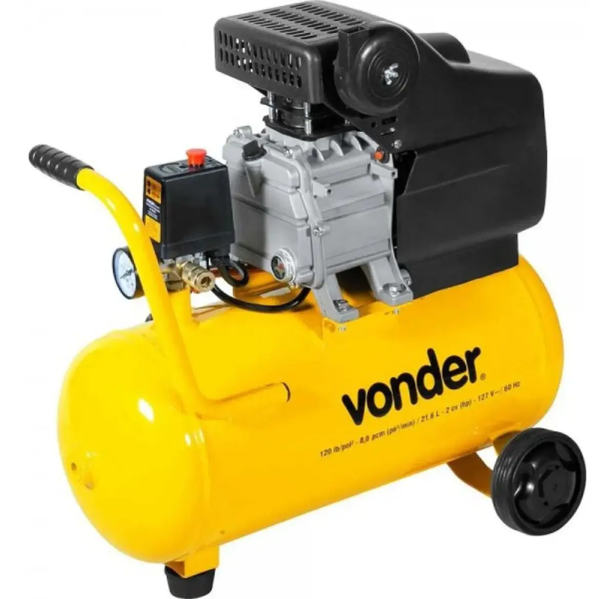 Motocompressor de Ar 8 Pcm 21 Litros Mcv216 Vonder Monofásico 127v / 220v