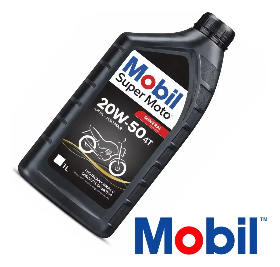 Óleo De Motor Mobil Mineral - 20W50 Para Moto/Quadriciclo 1L