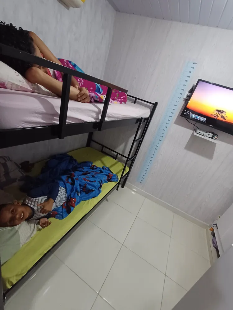 Cama Beliche Solteiro Militar Com Escada Aço Ferro Reforçado Metalon 150kg - Imagem 4