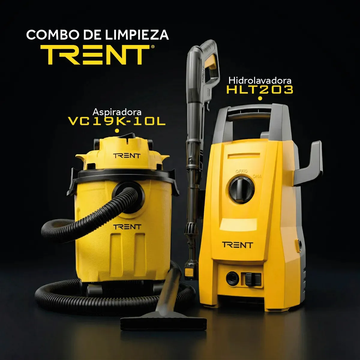 Combo Hidrolavadora y Aspiradora Electrica Alta Presion 1200w Trent