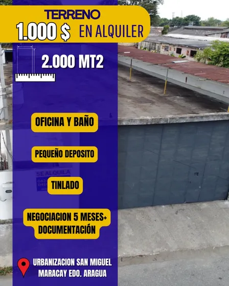 Se Alquila Terreno San Miguel Maracay