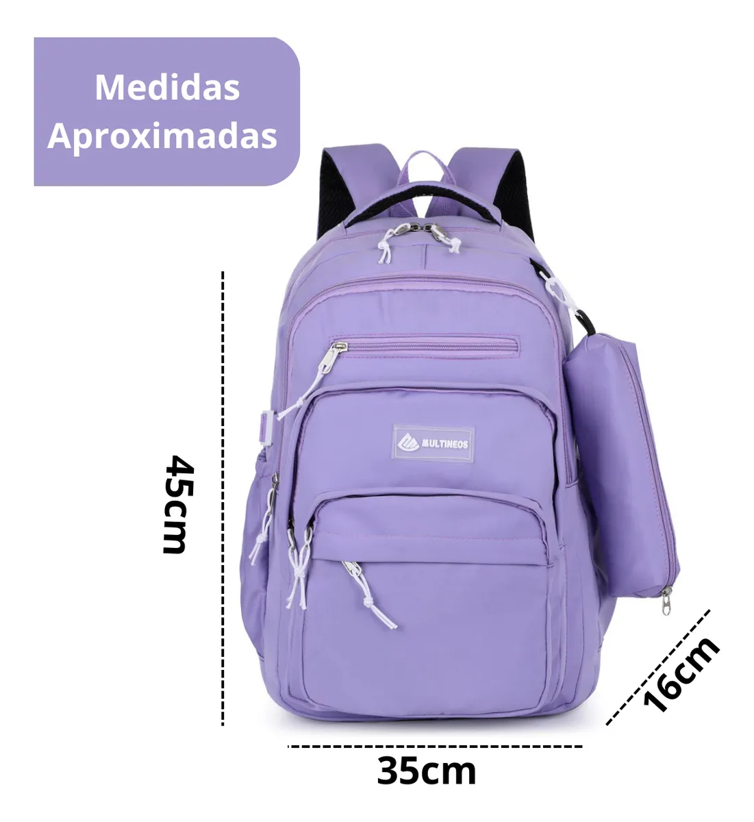 Mochila Feminina Escolar Grande Capacidade Impermeável Passe - Imagem 4