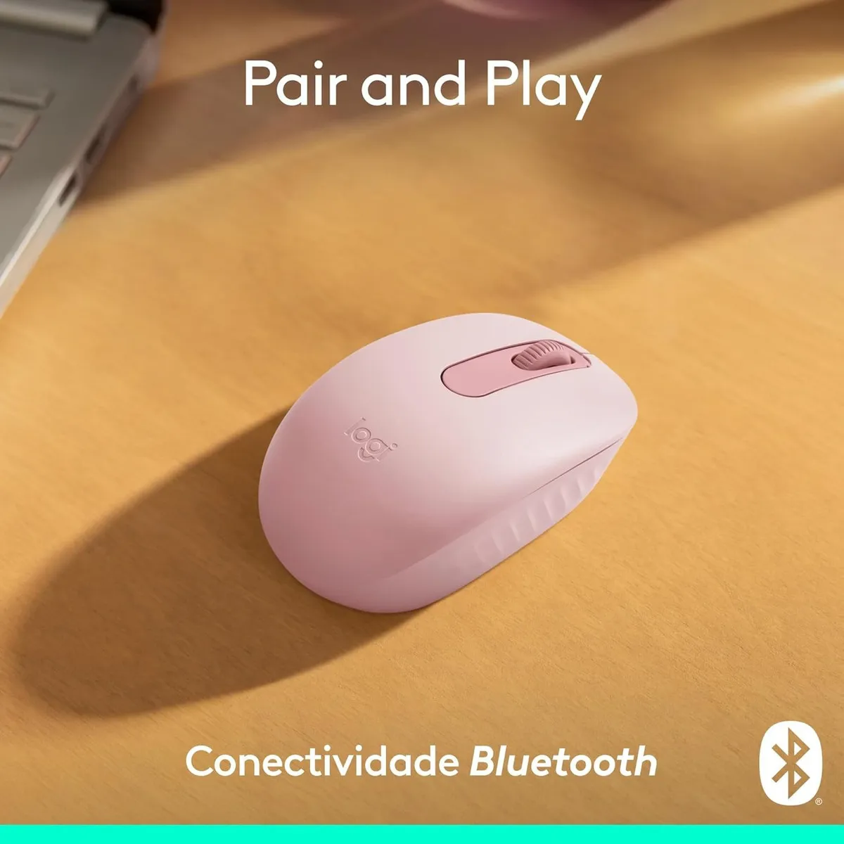 Mouse Sem Fio Logitech M196 Com Conexão Bluetooth - Rosa Rosa - Imagem 4