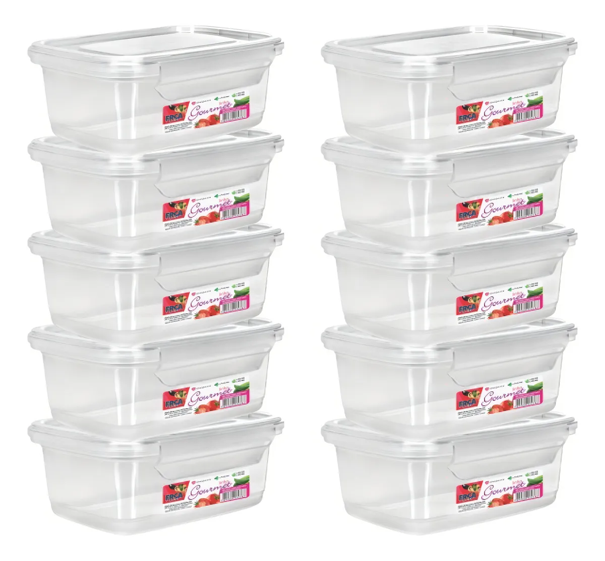 Kit 10 Pote Tampa Trava 750ml, Marmita Reutilizável Bpa Free Cor Água