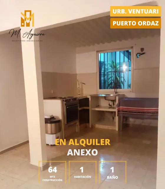 Anexo De 64m2 En Alquiler, Urb Ventuari, Puerto Ordaz (mp)