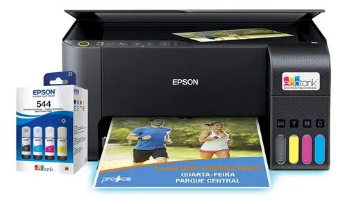 Impressora Ecotank Epson L3250 + Refil Tinta T544 (eps01) Cor Preta 127/220v