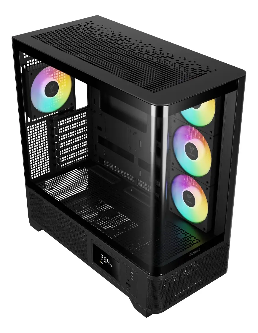 Gabinete Gamer Gamdias Atlas P2 Cg Preto Com 4 Fans