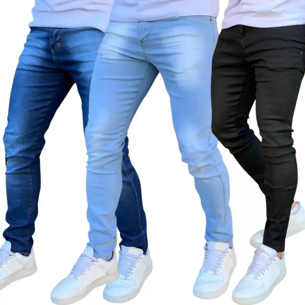 Kit 3 Calças Jeans Masculina Com Elastano Super Confortável