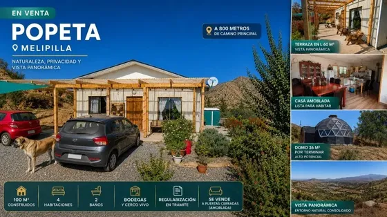 Parcela Con Casa Amoblada En Popeta|vista Panorámica + Domo 