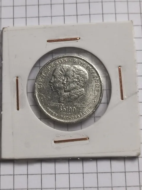 Moneda  De Plata (100 $b Sesquicentenario De Bolivia)