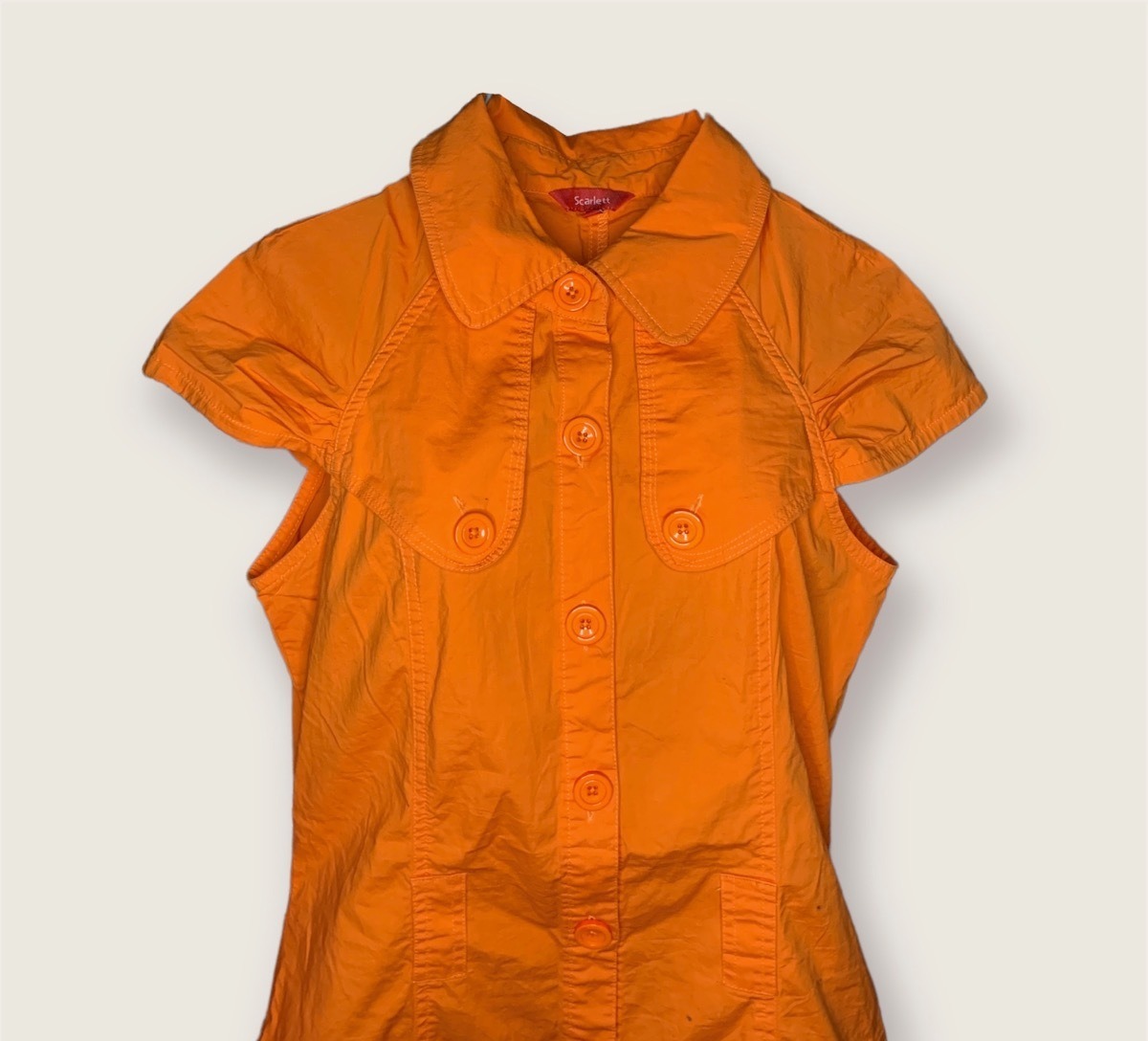 vestido camisero naranja elegante