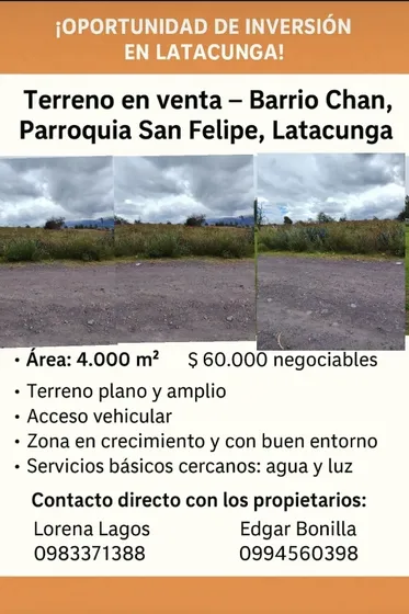Venta De Terreno En Latacunga 