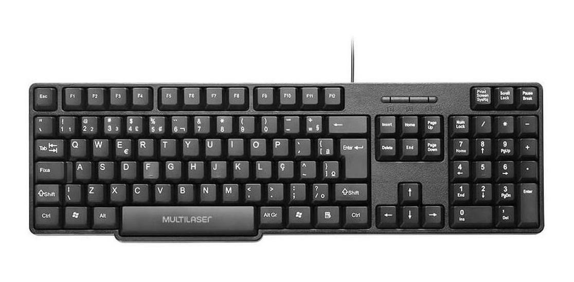 Teclado Multilaser Tc213 Qwerty Português Brasil Cor Preto Olist