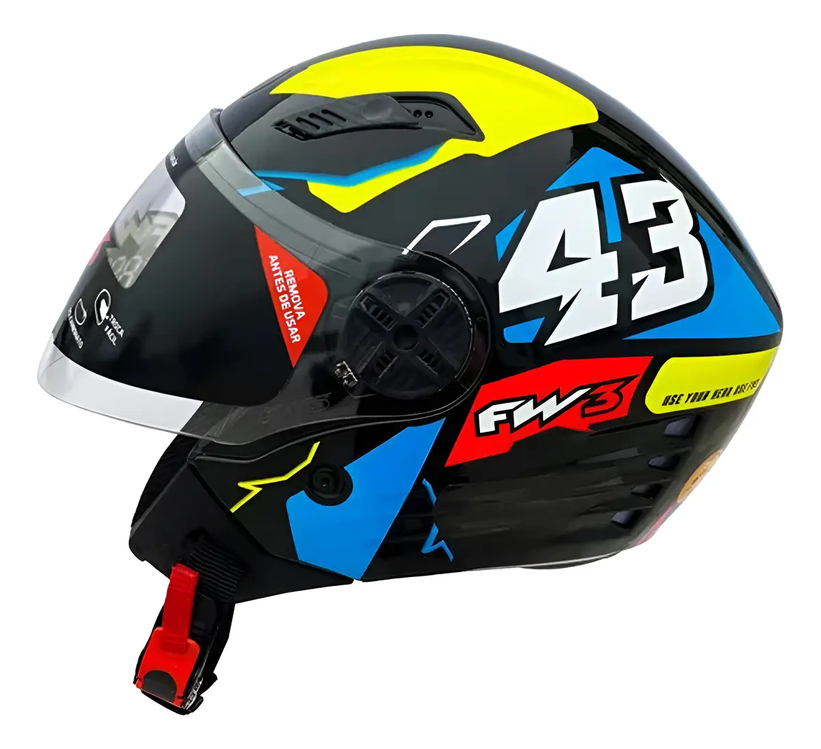 Capacete Fw3 X Open Up Diversos Tamanhos Oculos Interno Fume