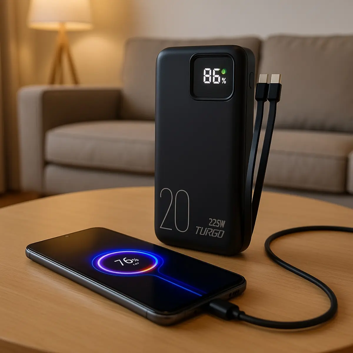 Power Bank 20000mah Carregador Portátil Carga Rápida 22.5w Turbo Usb-c (tipo C) Compatível Com iPhone 13 14 15 16 Samsung Xiaomi Motorola Compacto Para Viagem E Uso Diário Preto Casenn