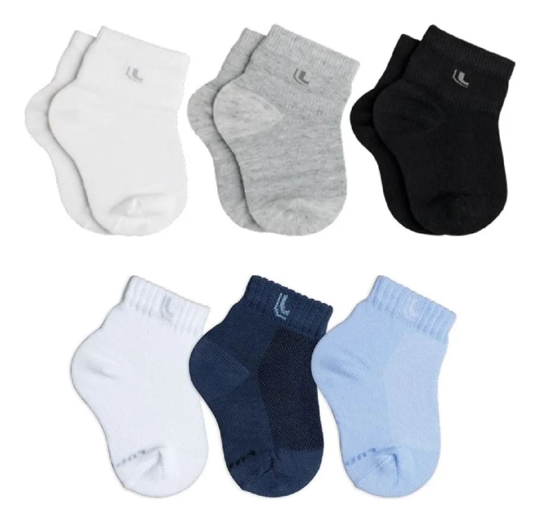 Kit 6 Pares Meia Bebe Lupo Algodão Masculina Lisas