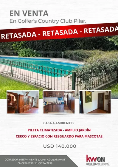 Venta Casa En Golfer´s Country Club Pilar