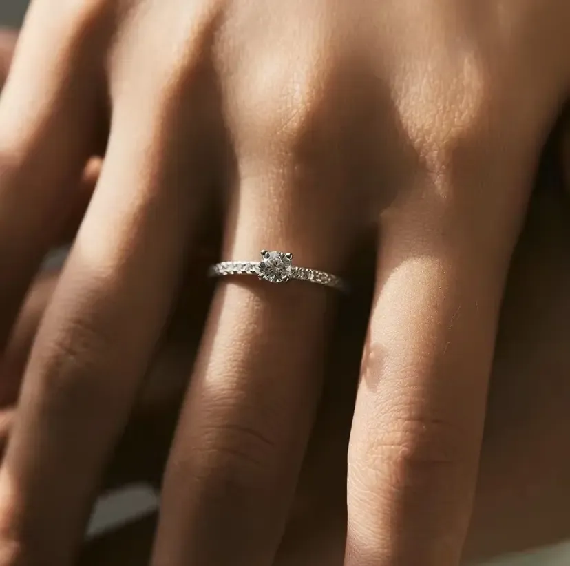 Anel Diamante Moissanite Certificado Gr 0.3 Ct Prata 925 Tamanho 18 — foto 5