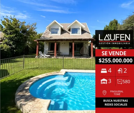 Espectacular Casa En Venta En Pingueral Con Piscina Tinaja