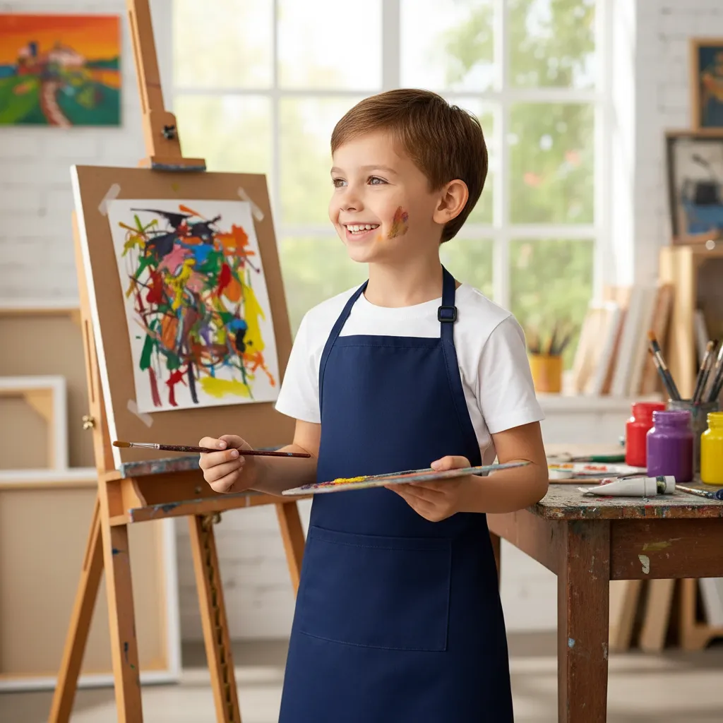 Avental Infantil Impermeável para Escola e Pintura