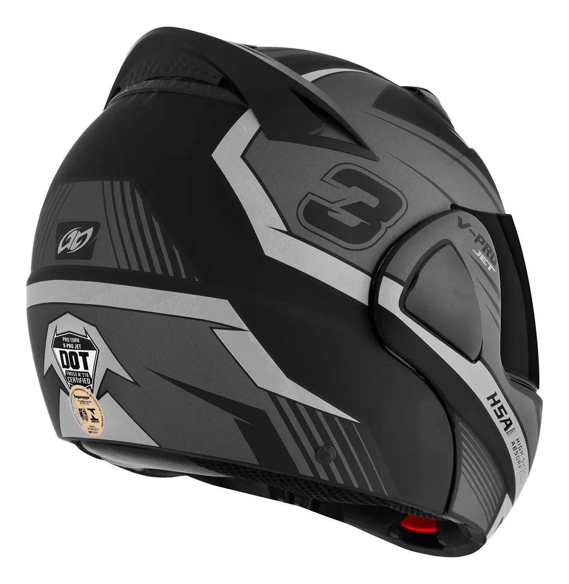 Capacete Robocop Moto Articulado Fechado Vpro Jet 3 Vis Fume — foto 5