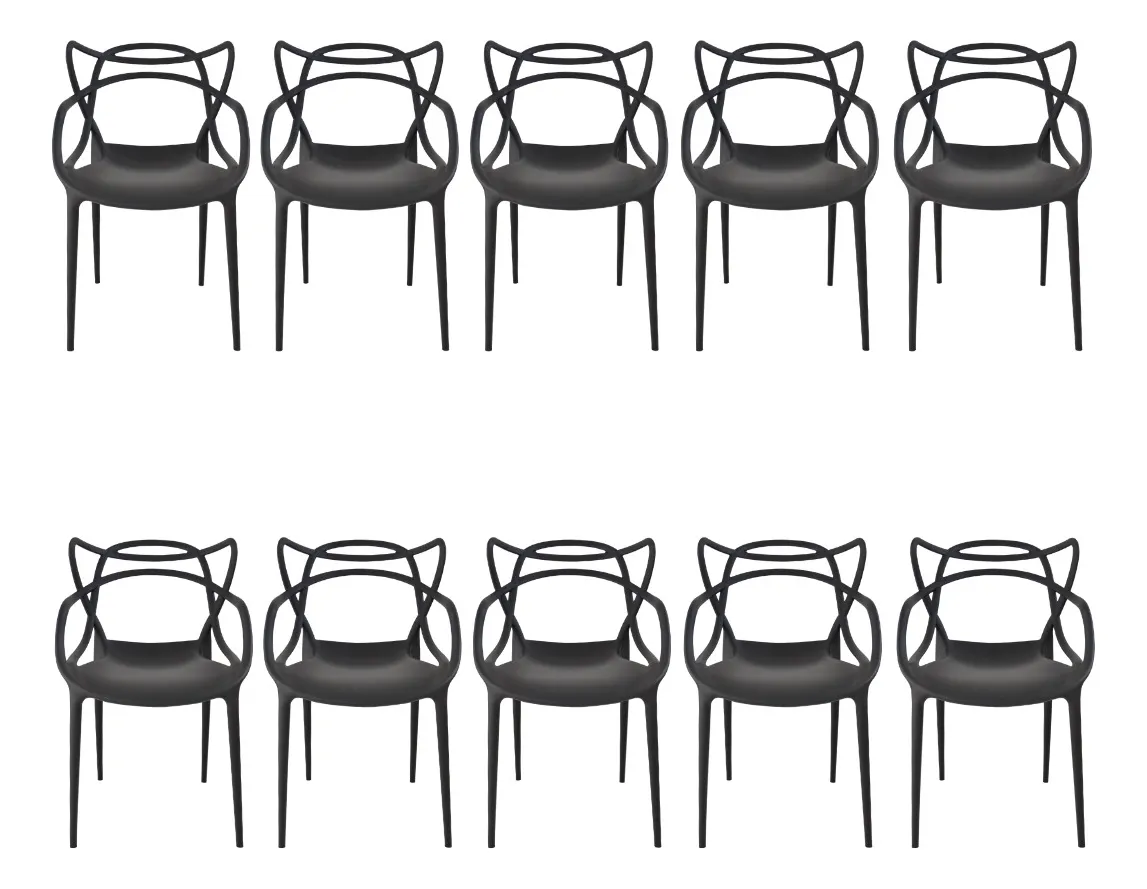 Cadeira de jantar Top Chairs Allegra estrutura de cor preto y assento negro x 10 unidades
