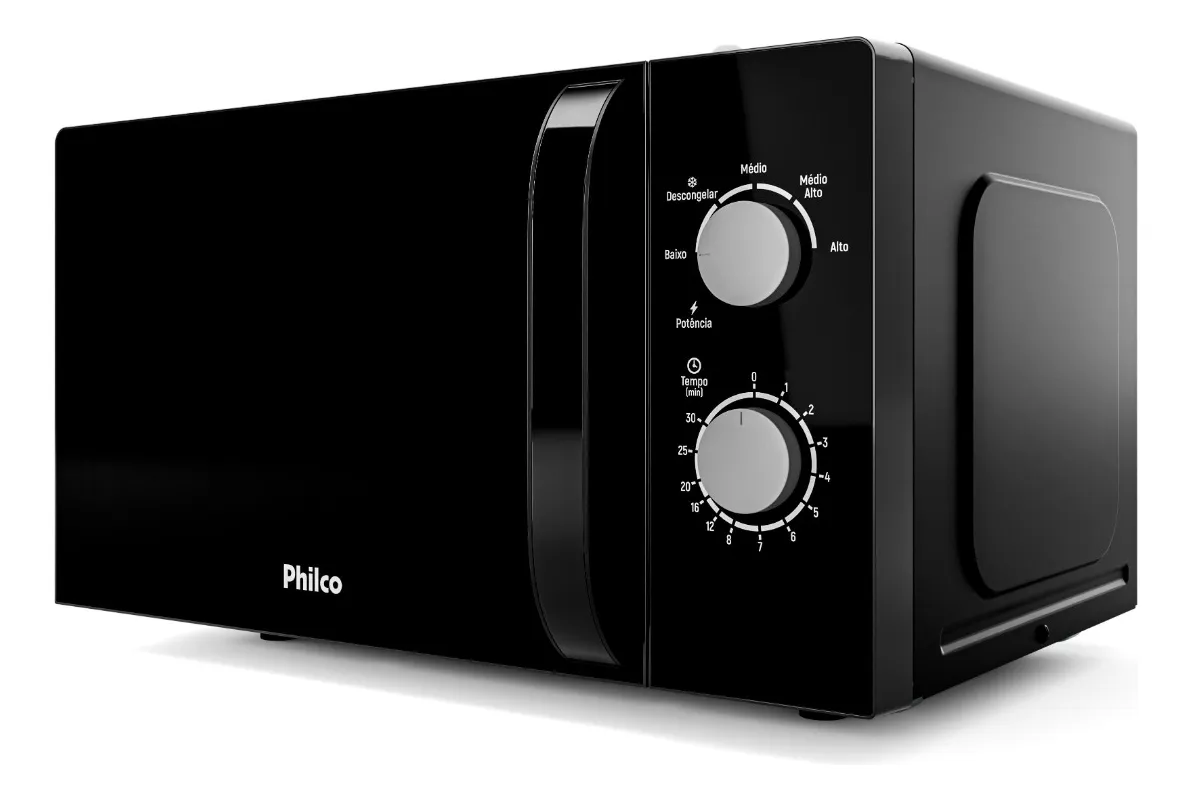 Micro-ondas Philco 20L Preto Painel Mecânico PMO23M - Imagem 3