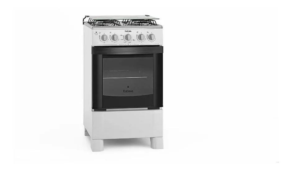Fogão 4 Bocas Branco Itatiaia de chão Star Clean a gás Forno 51L com porta de vidro