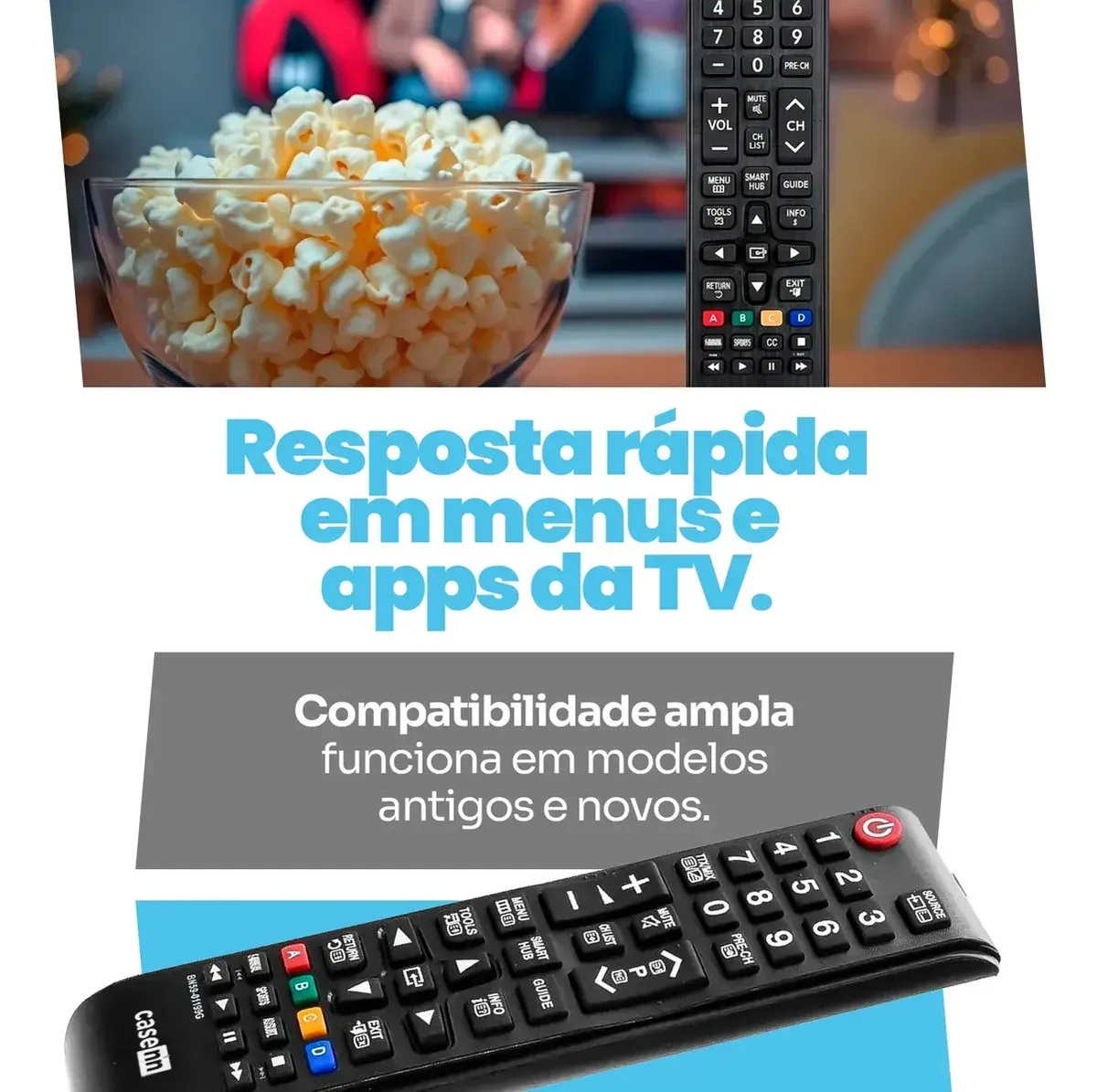 Controle Remoto Casenn Universal para TV Samsung Smart 4K LCD LED Plasma