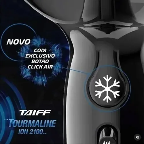 Secador Taiff Tourmaline Íon 2100W – Alta Performance Preto