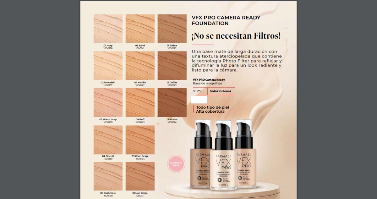 Base De Maquillaje Vfx Pro Camera Ready/30 Ml/ Farmasi Envío gratis