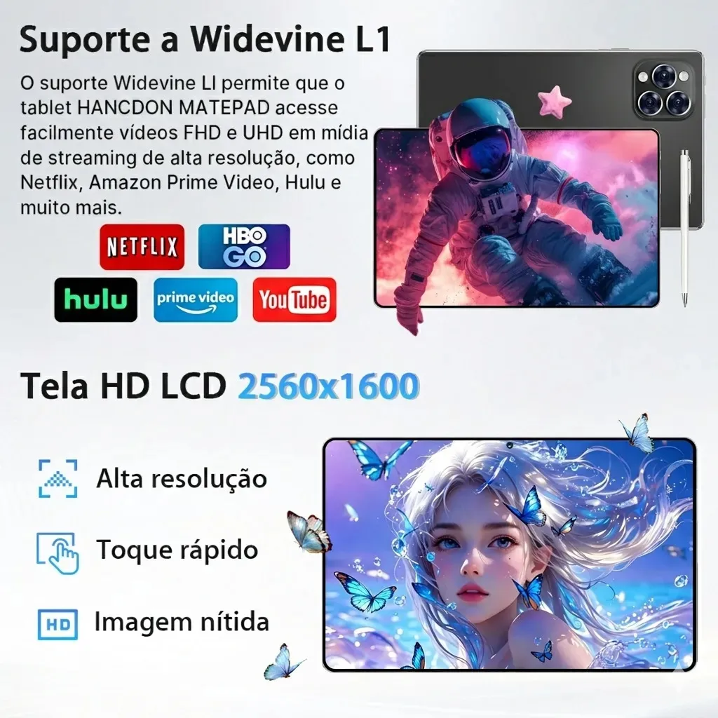 Tablet Android 15 Hancdon Tab Kit Completo Ram 16gb 512gb 11.6'' Hd Tela Apoia Wifi 2,4/4g/5g Dual Sim Bateria 8800mah Com Caneta+teclado E Mouse Profissional Estudo Trabalho Jogos 2 Em 1 Tablets Pc