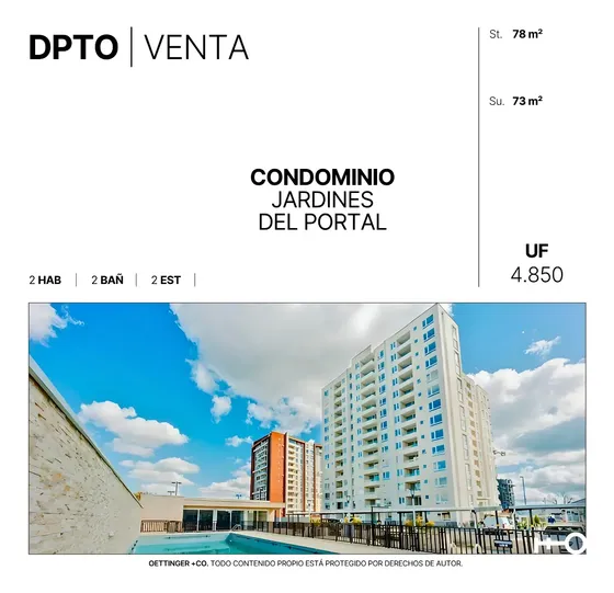 Departamento En Venta - Condominio Jardines Del Portal