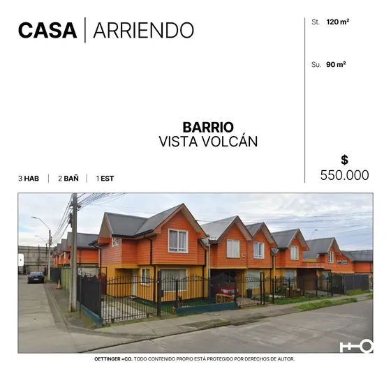 Casa En Arriendo - Barrio Vista Volcán