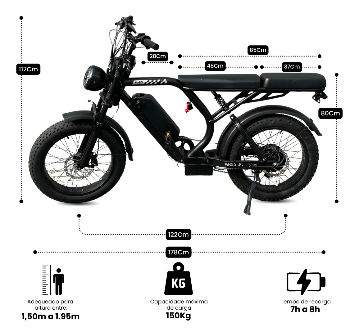 Nado K3 750W aro 20 — scooter elétrico utilitário — foto 2 da galeria