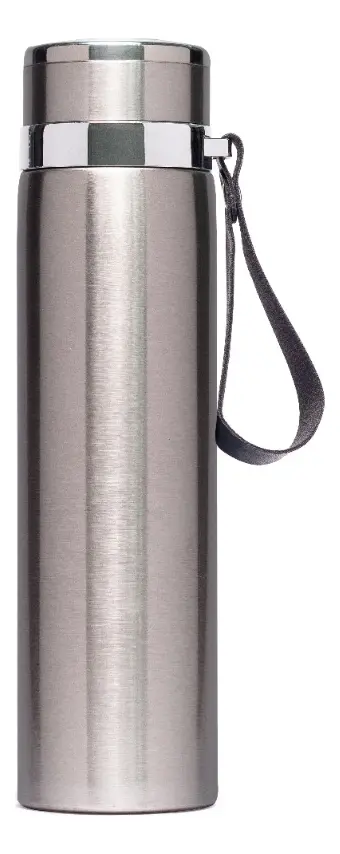 Garrafa Térmica Inox 1 Litro Água Gelada Quente Com Vedação Cor Prata - foto 4