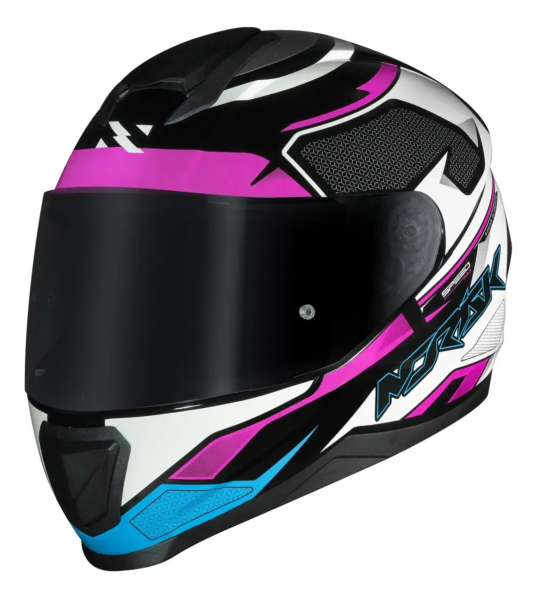 Capacete Norisk Razor Speedmax Rosa Roxo Fechado Moto — foto 5