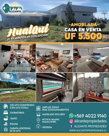 Parcela En Venta Con Casa Amoblada 3 Dorm 1 Baño En Hualqui