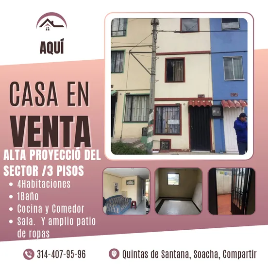 Casa 3 Pisos 4 Hab 1 Baño Amplio Patio 